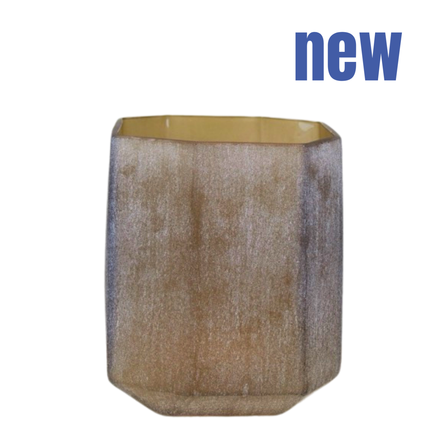 Glass vase with edges matt